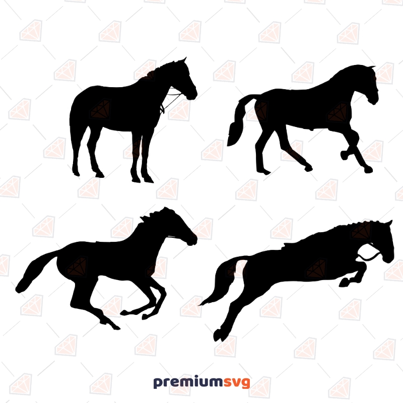 Running Horse SVG Clipart File, Horse Silhouette Instant Download Horse SVG Svg