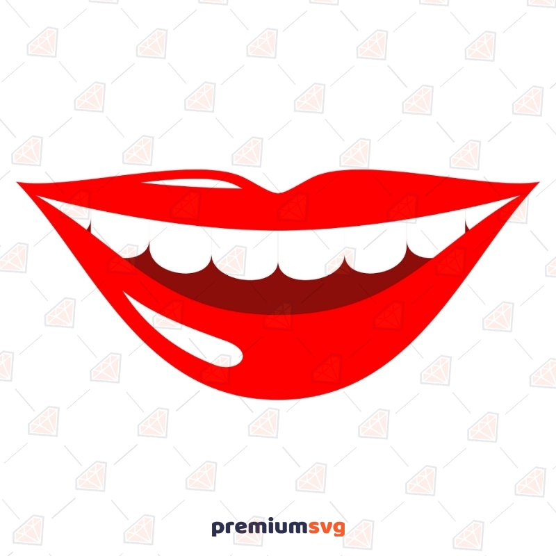 Lips and Teeth Svg Vector Illustration Svg