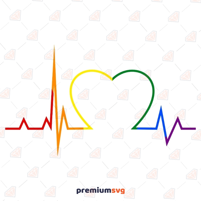 LGBT Heartbeat SVG Lgbtq Pride Svg