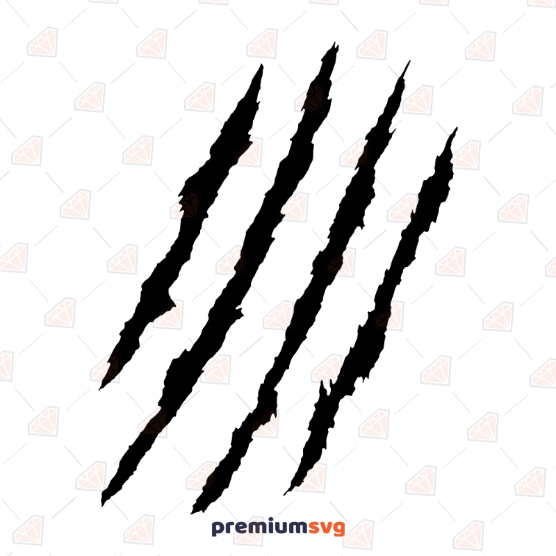 Claw Marks SVG Vector Files, Scratch Marks Clipart Drawings Svg