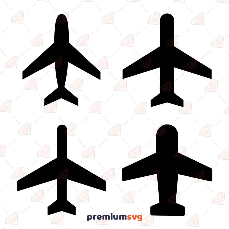 Basic Airplane Bundle SVG Cut & Clipart Files Transportation Svg