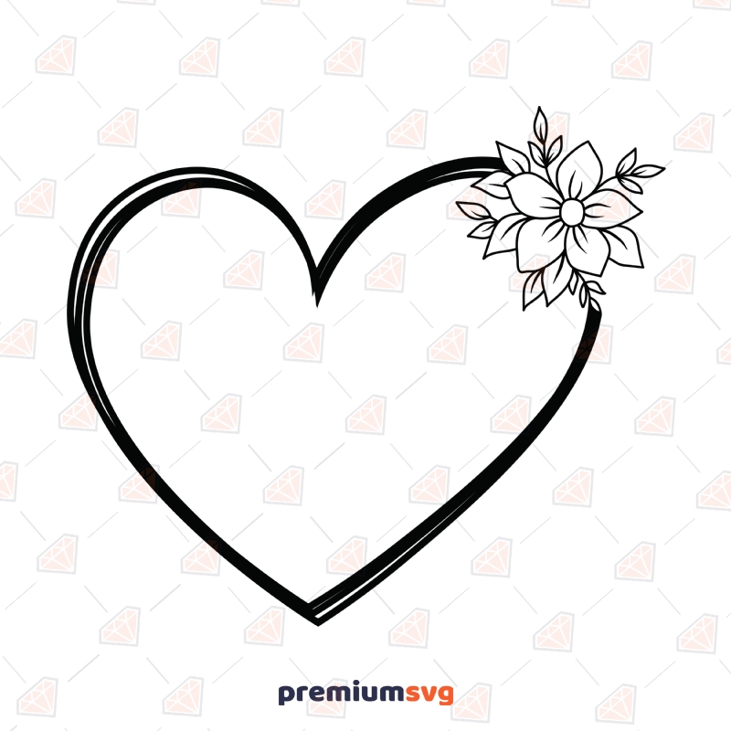 Valentine Heart With Rose SVG Cut File