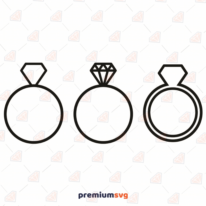 Rings Bundle SVG File, Diamond Rings SVG Cut File Bundle SVG Svg