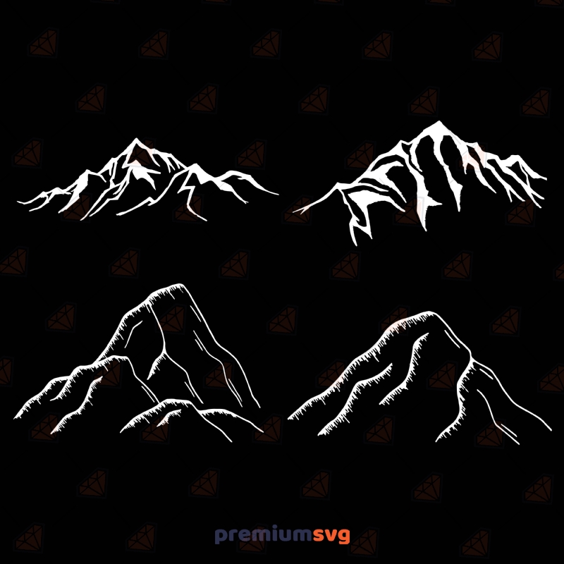 White Mountain SVG Clipart, Bundle SVG Instant Download  Svg