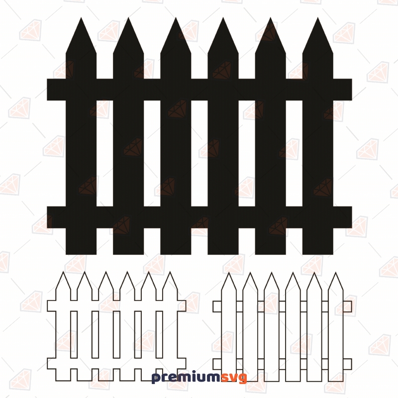 Wooden Picket Fence SVG Bundle, Fence Bundle Instant Download Vector Objects Svg
