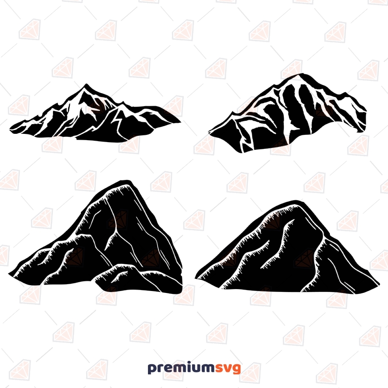 Mountain Silhouette Bundle SVG Cut File, Mountain Bundle SVG Vector Files  Svg