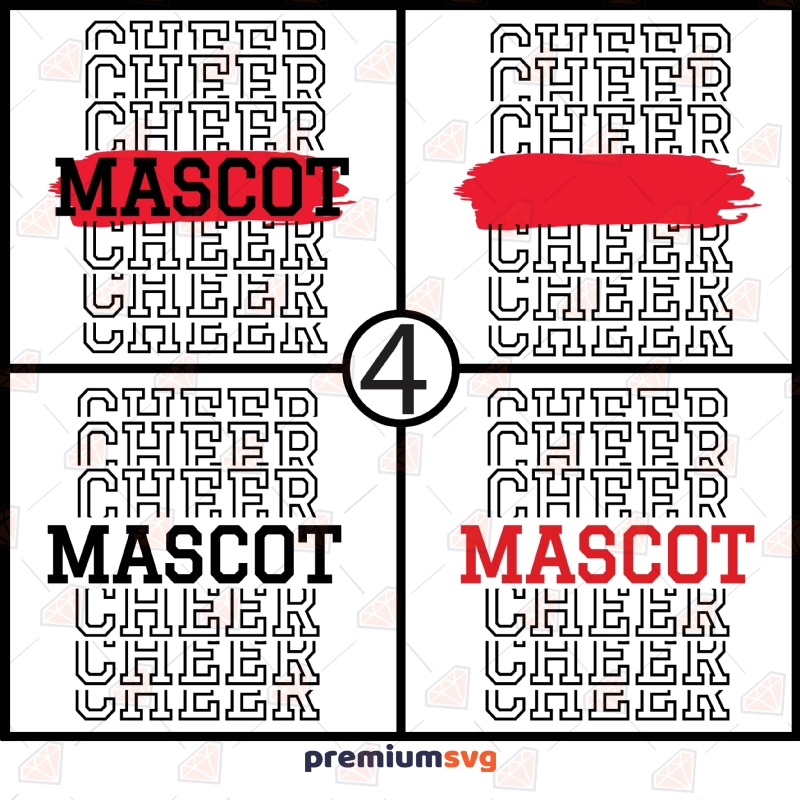 Cheer Mascot Bundle SVG Cut Files, Cheer Bundle Instant Download T-shirt SVG Svg