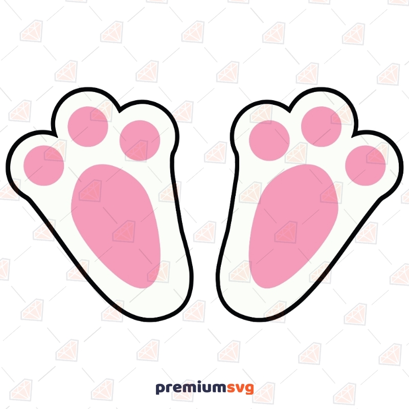 Pink Bunny Feet SVG Files, Rabbit Feet Clipart | PremiumSVG