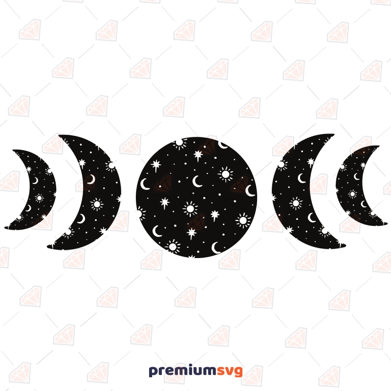 Moon Phases Svg Moon Phases Vector Files Instant Download Premiumsvg