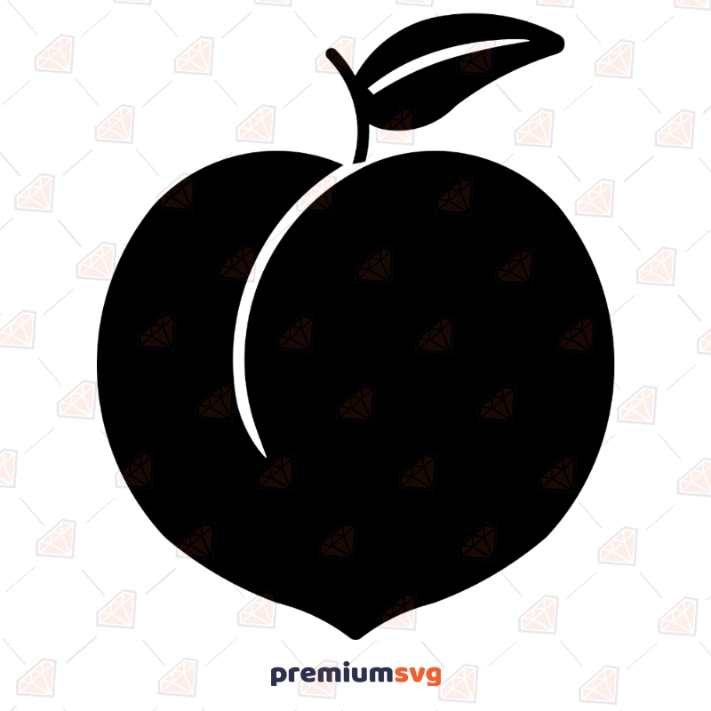Black Peach Svg Cut Files, Black Peach Clipart Files Fruits and Vegetables SVG Svg