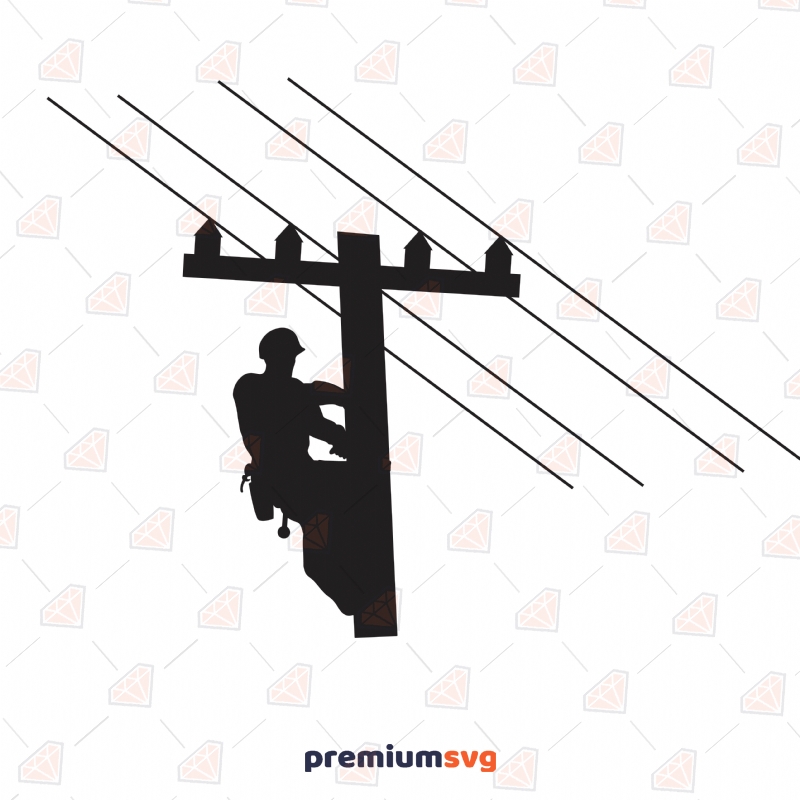 Lineman SVG Cut Files, Lineman Electricity SVG Instant Download Drawings Svg
