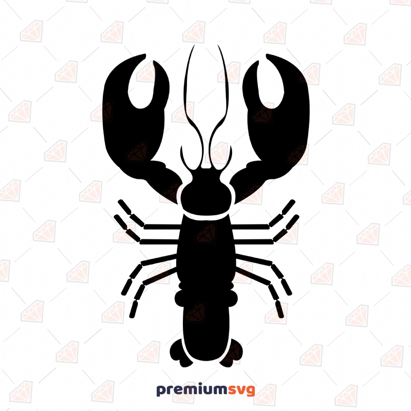 Lobster Clipart, Black Lobster SVG Instant Download Sea Life and Creatures SVG Svg