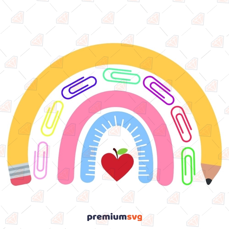 Rainbow Teacher SVG Cut File, Teacher Boho Rainbow SVG | PremiumSVG