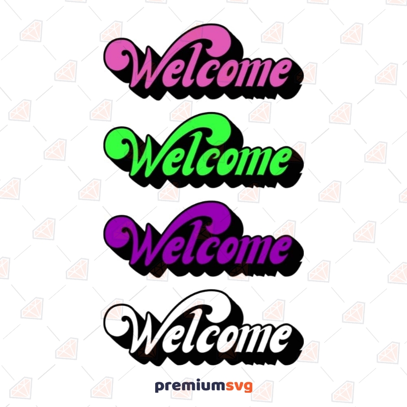 Welcome Sign SVG Cut File, Welcome Retro SVG Instant Download Sign and Symbol Svg