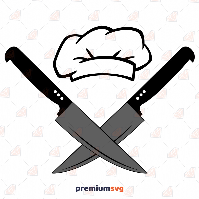 Chef Design with Knife and Hat SVG Cut File  Svg
