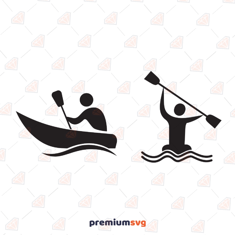 Kayaking Sport SVG Cut Files, Instant Download Kayak SVG Svg