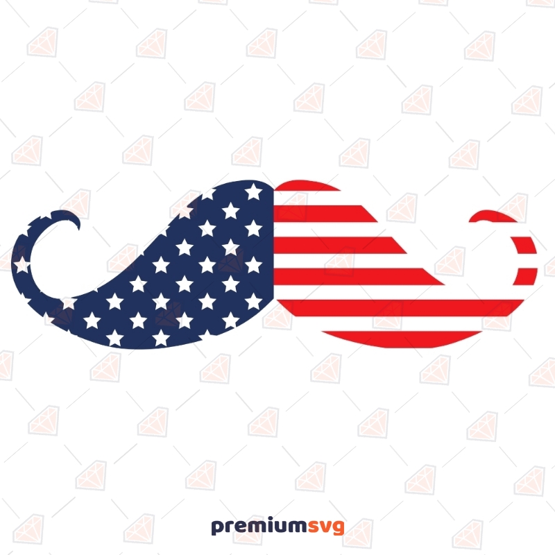 USA Flag Moustache SVG | 4th Of July SVG Cut Files 4th Of July SVG Svg