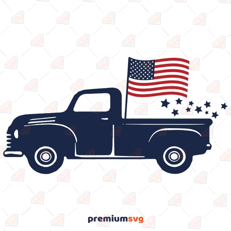 4th of July Truck SVG Cut Files | American Flag Truck SVG 4th Of July SVG Svg