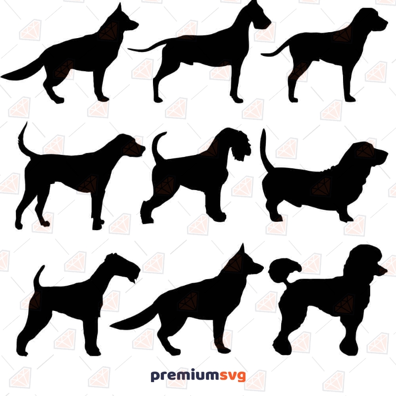 Dog Bundle SVG Files, Dog Breeds Clipart Pets SVG Svg
