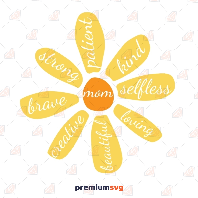 Yellow Mom Sunflower Svg, Mother's Day Svg Mother's Day SVG Svg