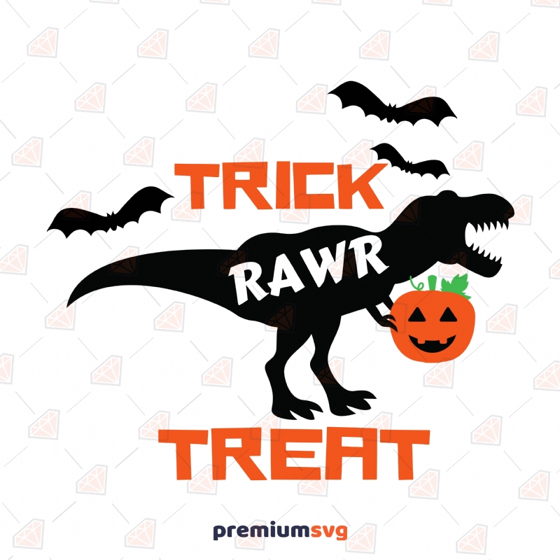 Trick Treat Rawr SVG, Halloween Dinosaurs SVG Halloween SVG Svg