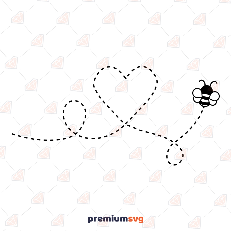 Flying Bee Heart Path SVG Insects/Reptiles SVG Svg