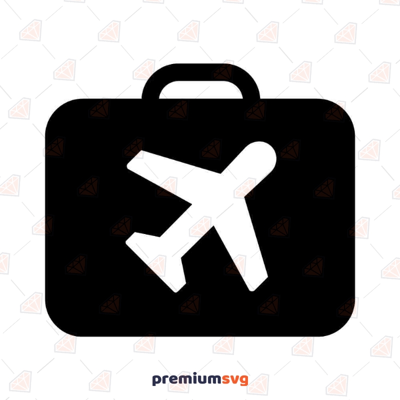 Airplane Luggage SVG Cut File, Flight Suitcase Clipart Transportation Svg