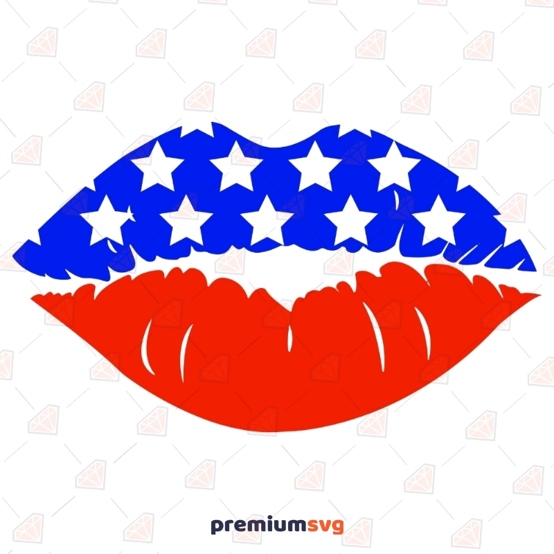 Usa Flag Lips Svg | 4th Of July Svg 4th Of July SVG Svg
