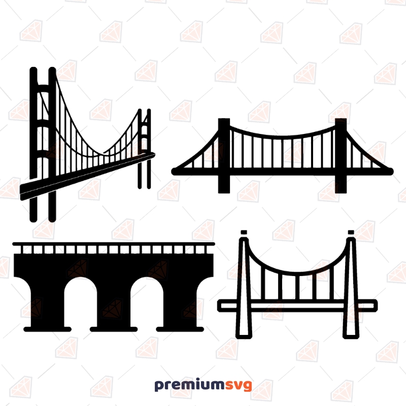 Bridges SVG Bundle, Construction Clipart Cut Files Drawings Svg