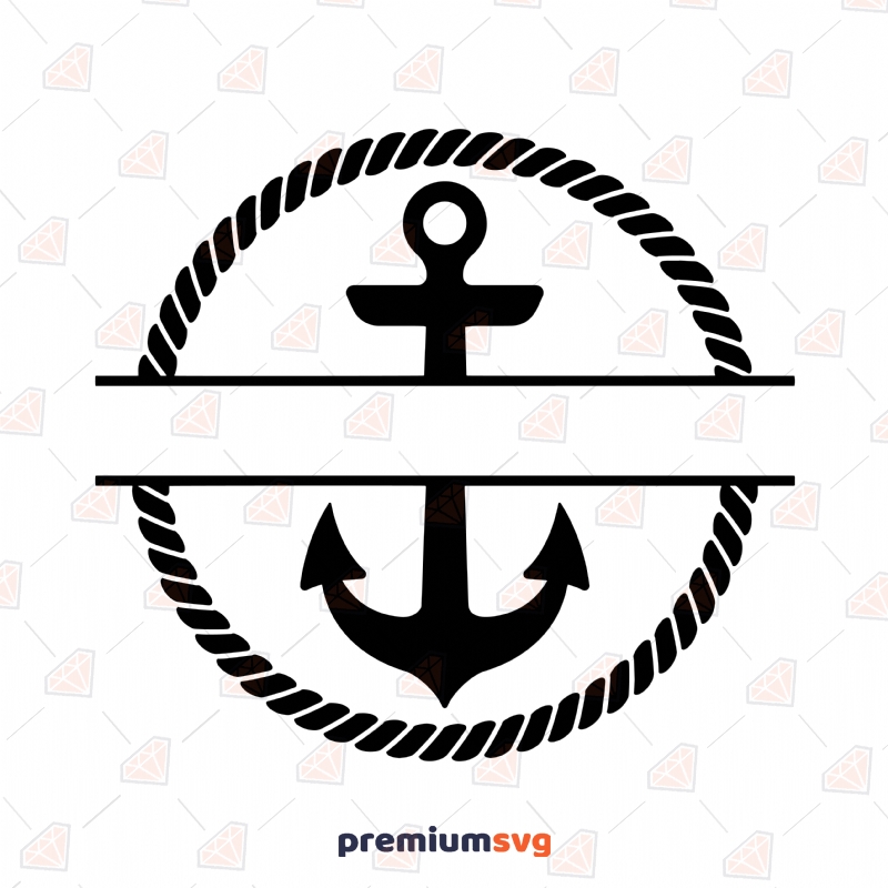 Download Anchor With Rope Monogram Svg Premium Svg
