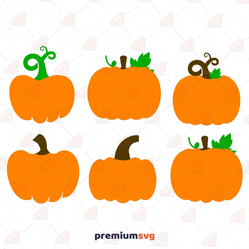 Basic Orange Pumpkins SVG Cut File Fruits and Vegetables SVG Svg