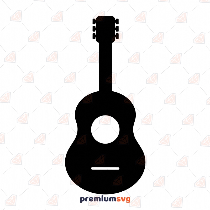 Guitar Silhouette SVG Cut & Clipart File Vector Illustration Svg