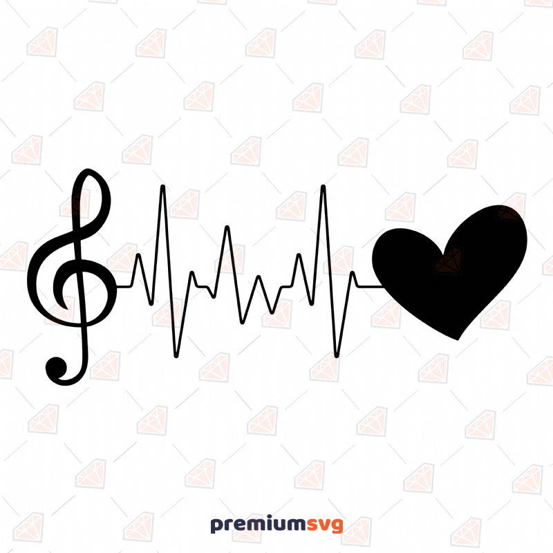 Music Heartbeat SVG Cut File Music Svg