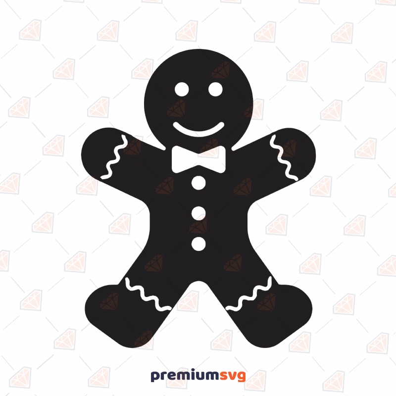 Black Gingerbread SVG Cut Files, Gingerbread Clipart SVG Instant Download Christmas SVG Svg