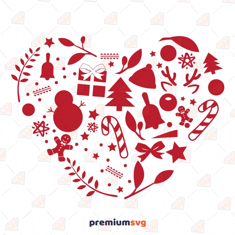 Christmas Heart SVG Cut File Christmas SVG Svg