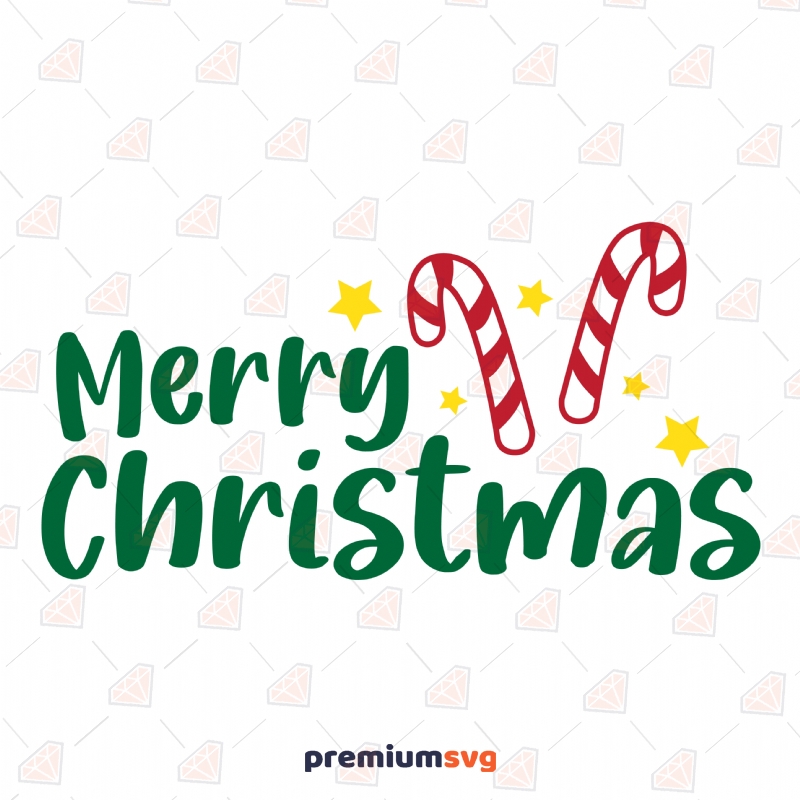 Merry Christmas with Candies SVG Cut File Christmas Svg