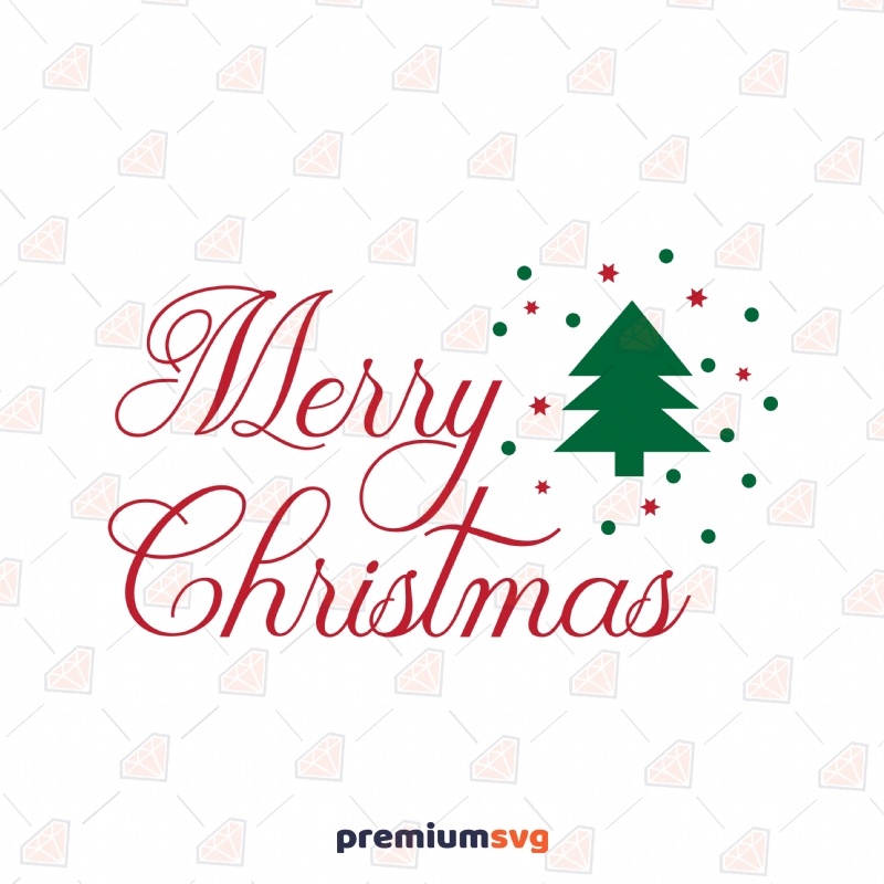 Merry Christmas with Tree SVG Cut Files Christmas SVG Svg