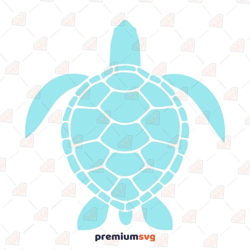 Blue Sea Turtle SVG Cut File, Sea Turtle Vector Instant Download Sea Life and Creatures SVG Svg