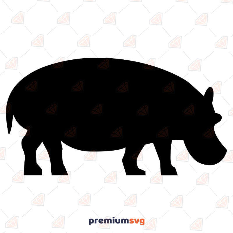 Hippopotamus SVG, Hippo Sihouette SVG Instant Download Vector Illustration Svg
