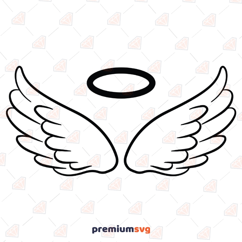 Angel Wings SVG Cut Files, Angel Wings Vector Instant Download | PremiumSVG