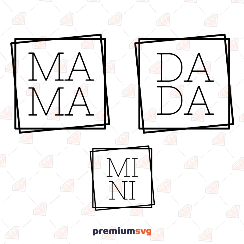 Mama Dada Mini SVG, Square SVG Mother's Day SVG Svg