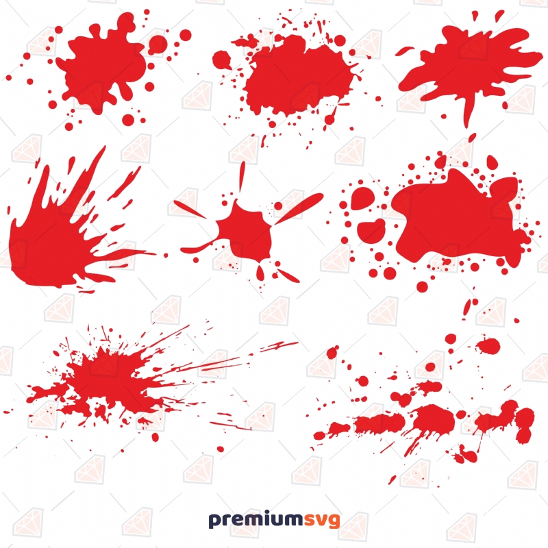 Blood Splatter SVG Bundle, Splatter Bundle SVG Instant Download Halloween SVG Svg