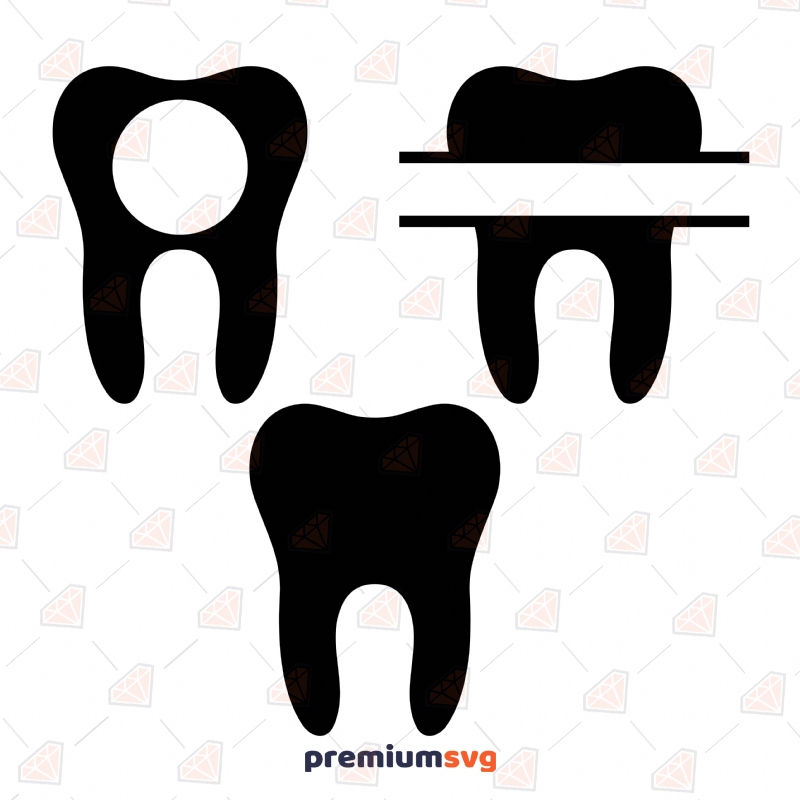Tooth Monogram SVG Cut File, Monogram SVG Vector Vector Objects Svg