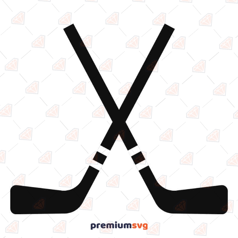 Crossed Hockey Sticks Svg, Hockey Svg, Hockey Logo Svg. Vector Cut file  Cricut, Silhouette, Pdf Png Eps Dxf, Decal, Sticker, VinylCr, Pin