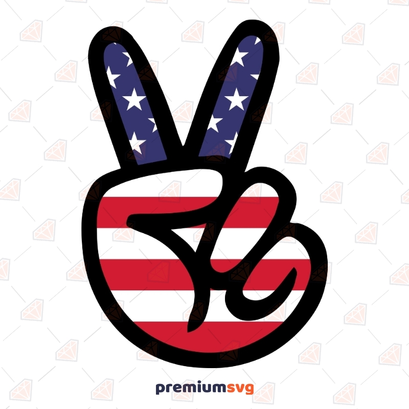 Usa Flag Peace Symbol SVG | 4th Of July SVG Vector Files 4th Of July SVG Svg