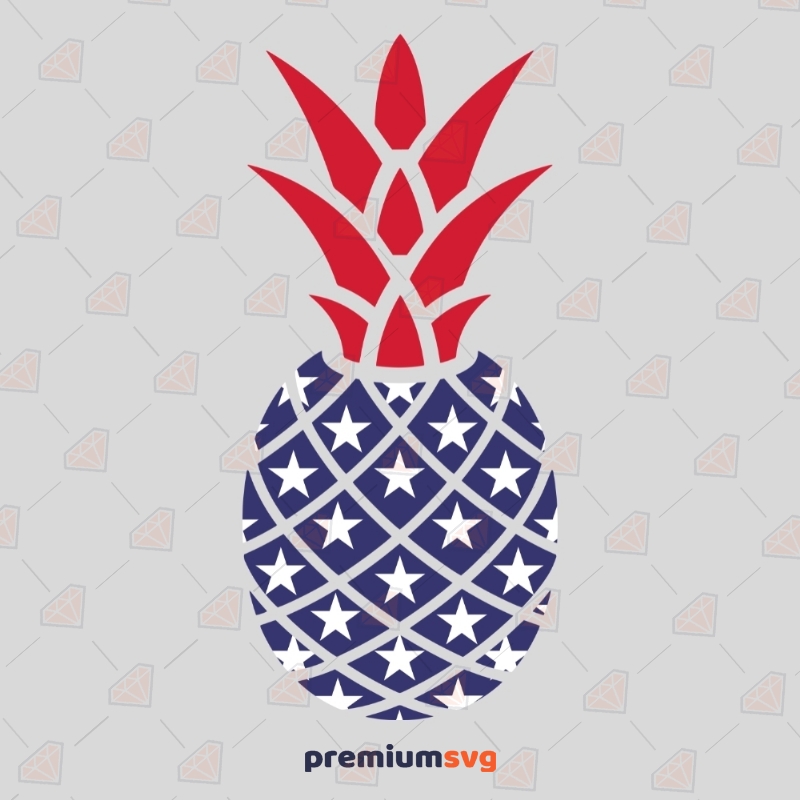 Patriotic USA Pineapple SVG | 4th Of July SVG Vector Files USA SVG Svg