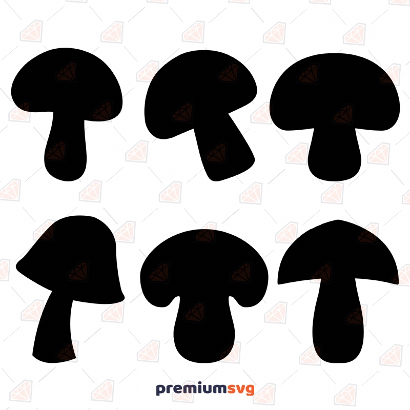 Mushroom Silhouette SVG & Clipart Bundle Flower SVG Svg
