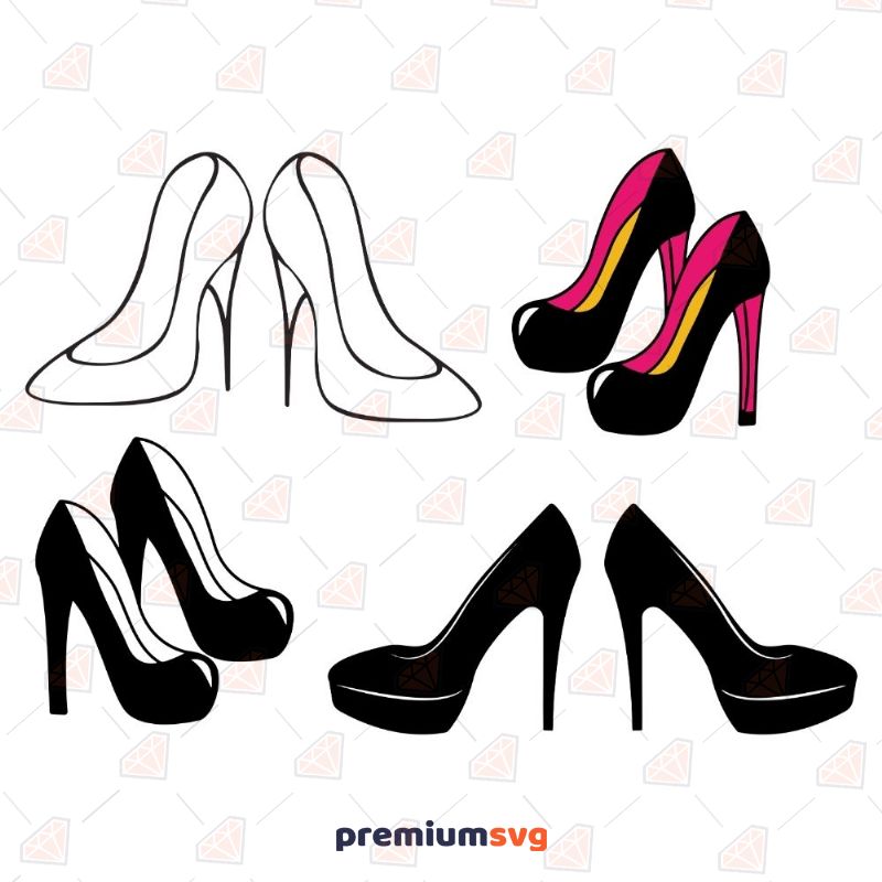 High Heels Svg, Red Bottom, Diamond, Free, Design Bundles