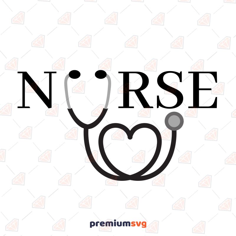 Nurse Heart Stethoscope SVG Nurse SVG Svg