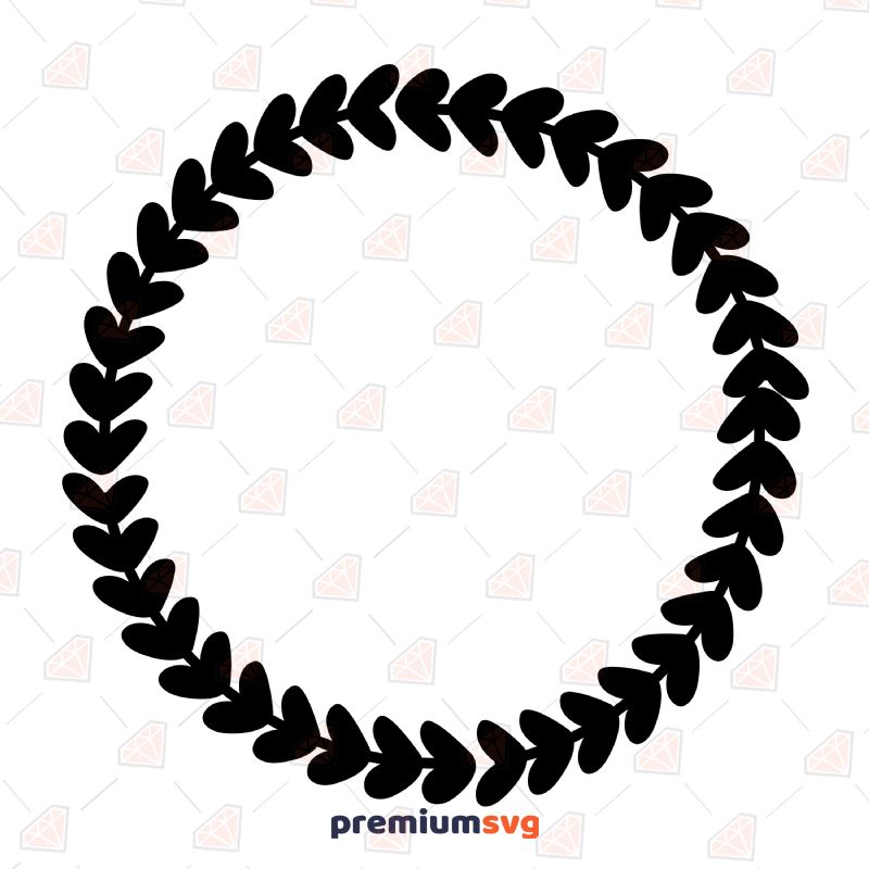 Circle Heart Wreath SVG Cut File Drawings Svg